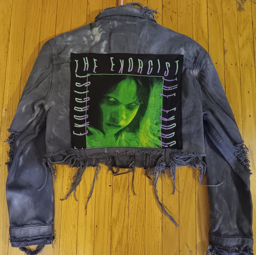 Levi's Distressed Gray Jacket with Graphic Patch